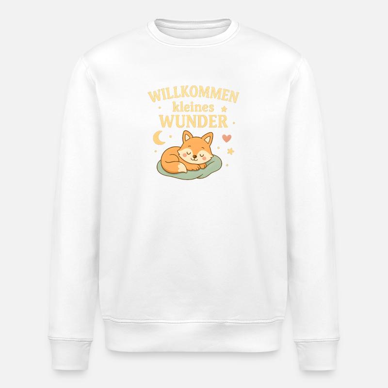Welcome Little Miracle Fox Variant - Stanley/Stella ROLLER Unisex Organic Sweatshirt - white