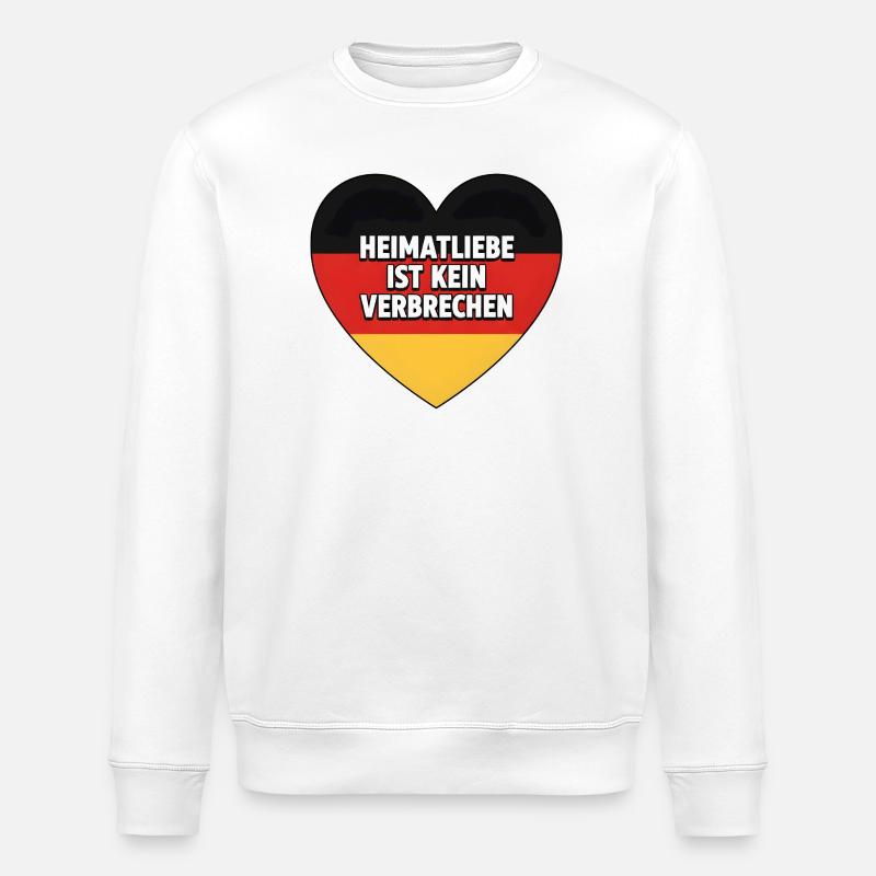 Heimatliebe ist kein Verbrechen - Stanley/Stella Unisex Bio-Sweatshirt ROLLER - Weiß