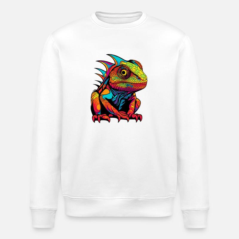 Iguane Animal de bande dessinée - Sweat bio ROLLER Stanley/Stella Unisexe - blanc