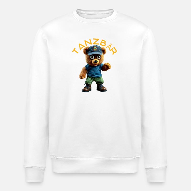 Tanzbär Maskottchen - Stanley/Stella Unisex Bio-Sweatshirt ROLLER - Weiß