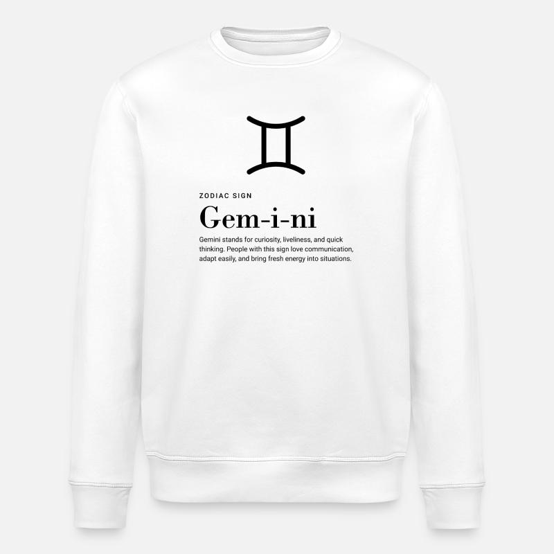 Gémeaux - Signe du zodiaque - Sweat bio ROLLER Stanley/Stella Unisexe - blanc