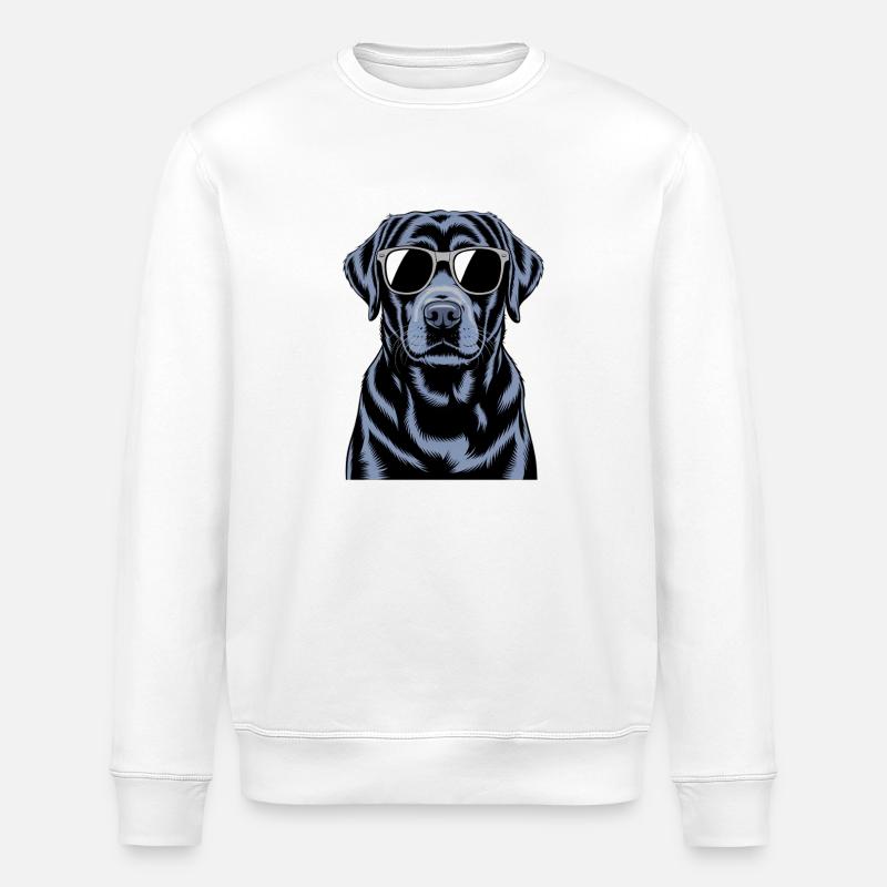 Labrador noir - Sweat bio ROLLER Stanley/Stella Unisexe - blanc