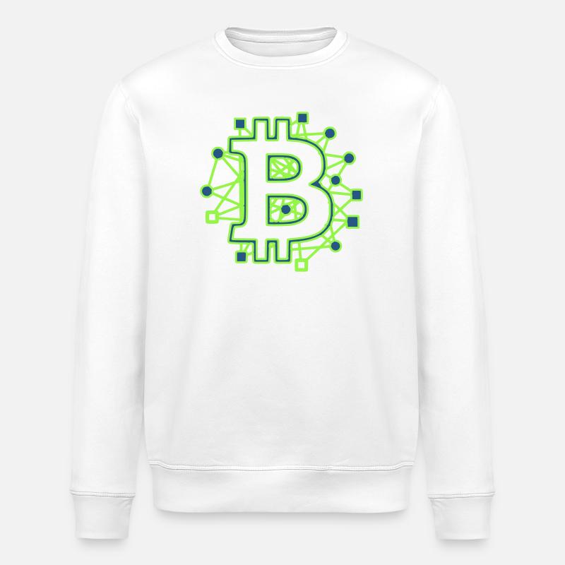 Bitcoin Platine Circuit Tech Krypto - Stanley/Stella Unisex Bio-Sweatshirt ROLLER - Weiß