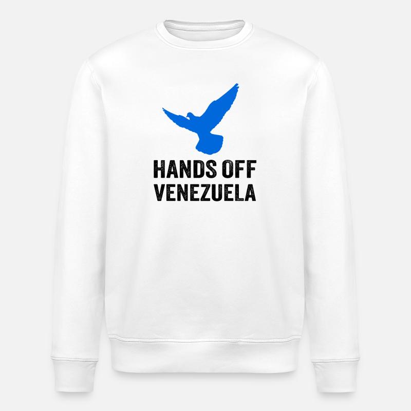 HANDS OFF VENEZUELA - Stanley/Stella Unisex Bio-Sweatshirt ROLLER - Weiß