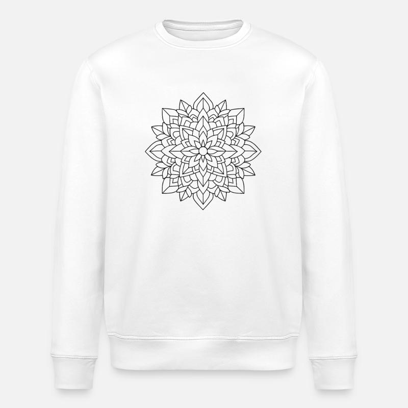 Mandala floral - Sweat bio ROLLER Stanley/Stella Unisexe - blanc