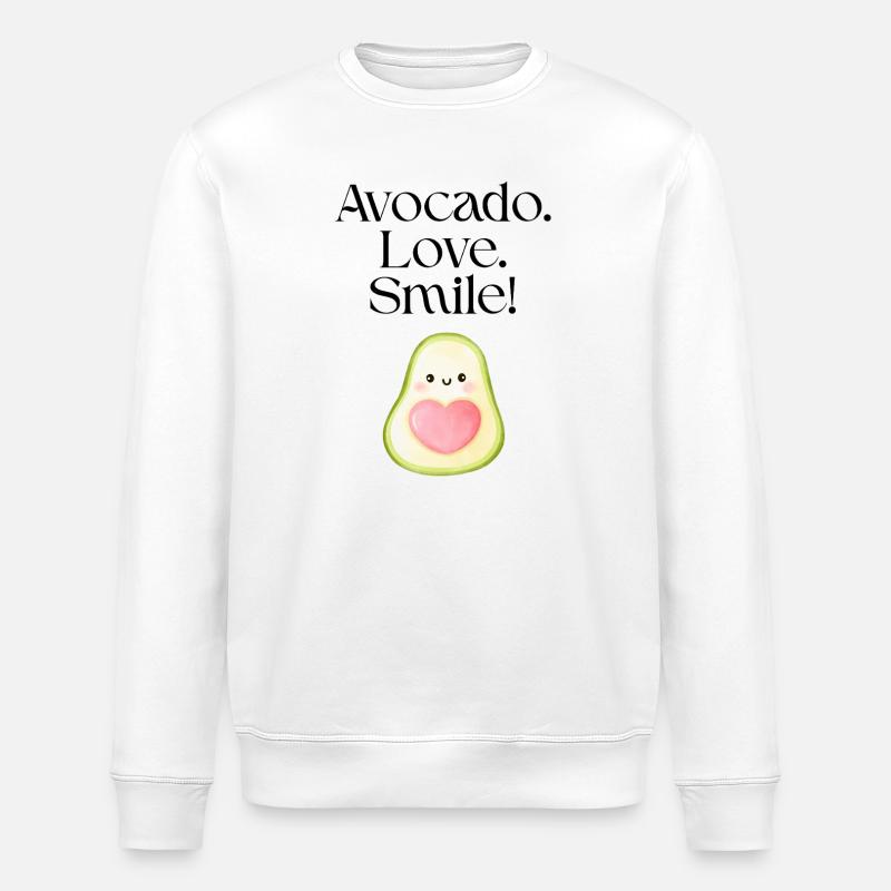 Avocado Love Smile - Stanley/Stella Unisex Bio-Sweatshirt ROLLER - Weiß