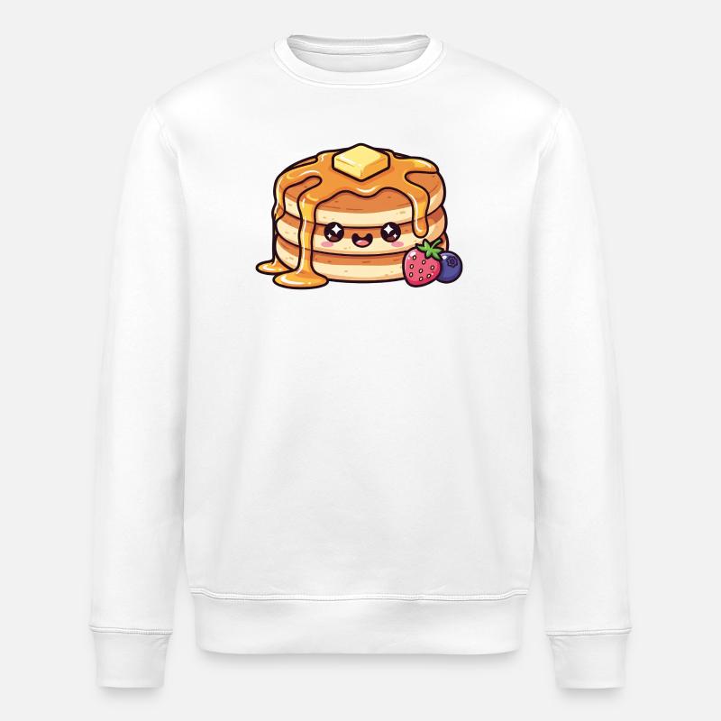 Kawaii-Sirup-Pfannkuchen mit Beeren - Stanley/Stella Unisex Bio-Sweatshirt ROLLER - Weiß