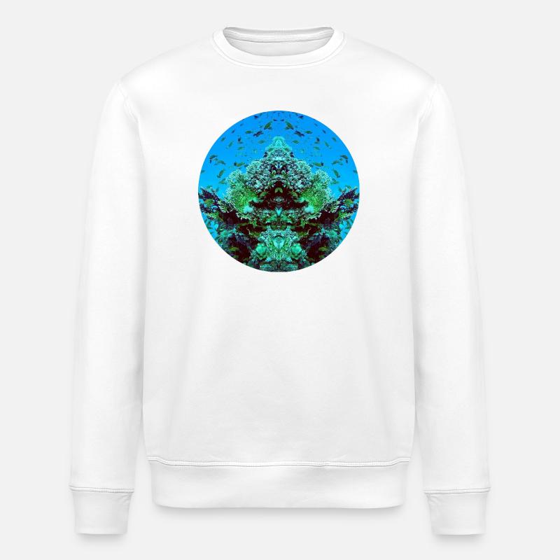 Water creatures in the red - Stanley/Stella ROLLER Unisex Organic Sweatshirt - white