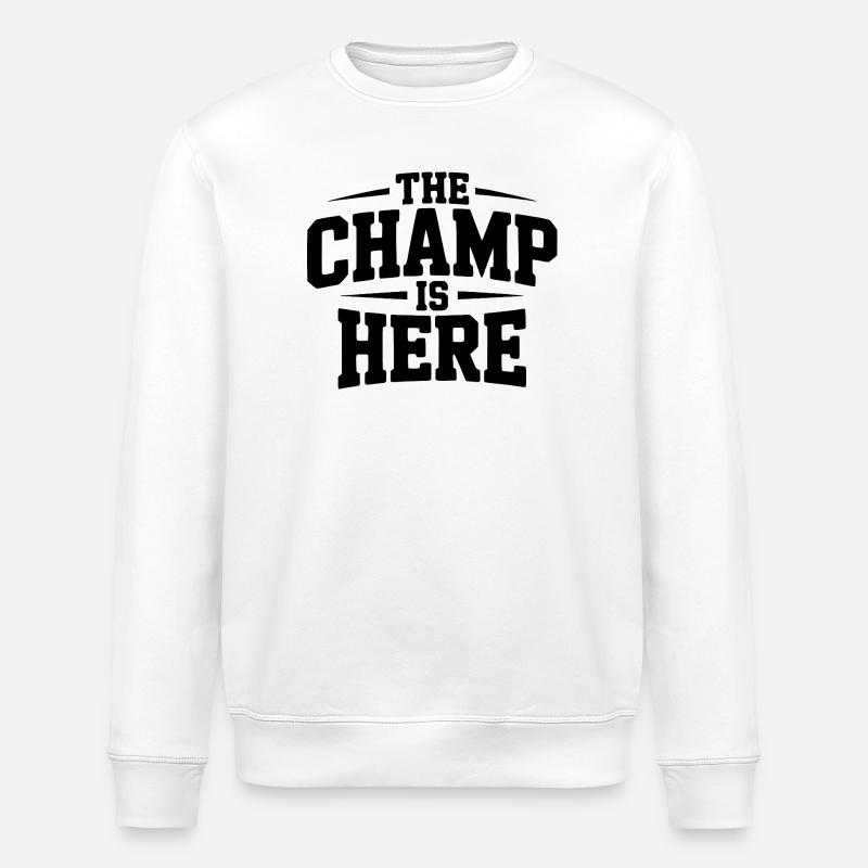 Le Champion est là - Sweat bio ROLLER Stanley/Stella Unisexe - blanc