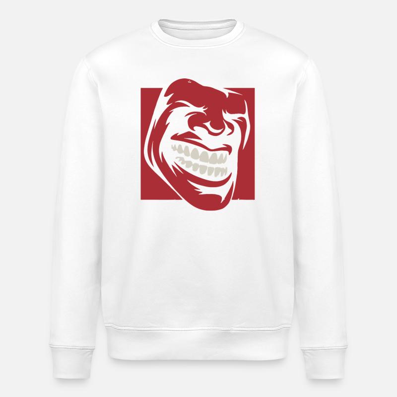 Roaring Red Grin Illustration - Stanley/Stella Unisex Bio-Sweatshirt ROLLER - Weiß