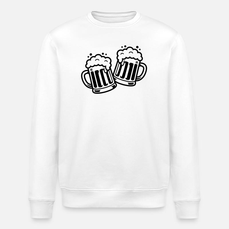 Beer Mug Cheers Comic Beer - Stanley/Stella ROLLER Unisex Organic Sweatshirt - white
