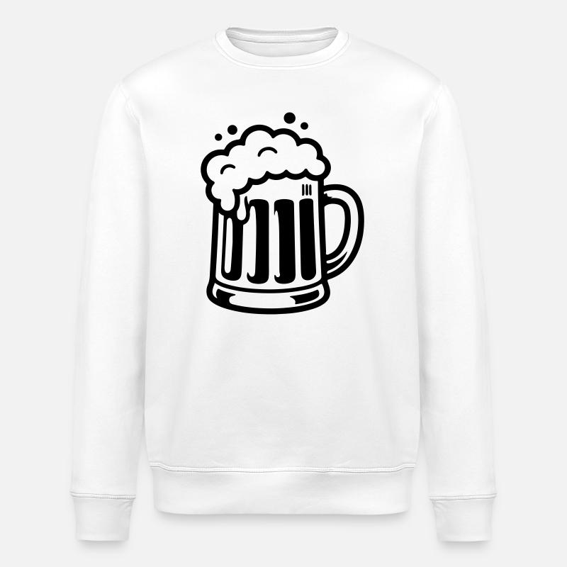 Bierkrug Comic Bier - Stanley/Stella Unisex Bio-Sweatshirt ROLLER - Weiß