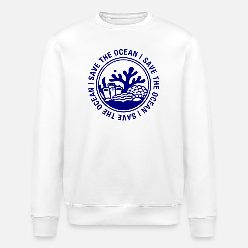 Save the Ocean - Stanley/Stella ROLLER Unisex Organic Sweatshirt - white