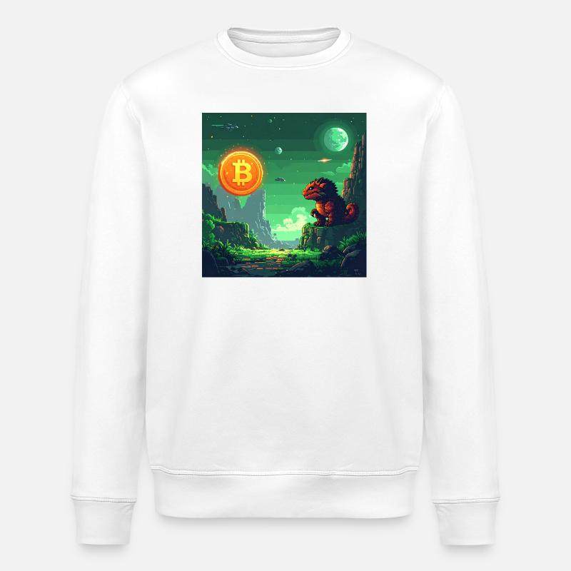 Space Bitcoin Odyssee - Stanley/Stella Unisex Bio-Sweatshirt ROLLER - Weiß