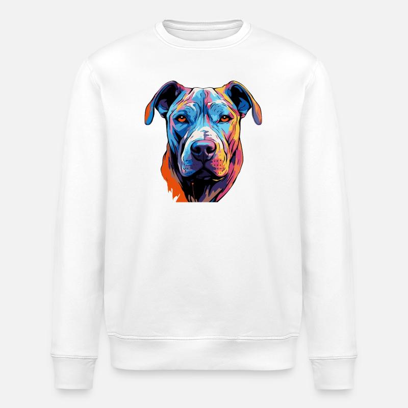 Hund Comic Pop Art - Stanley/Stella Unisex Bio-Sweatshirt ROLLER - Weiß