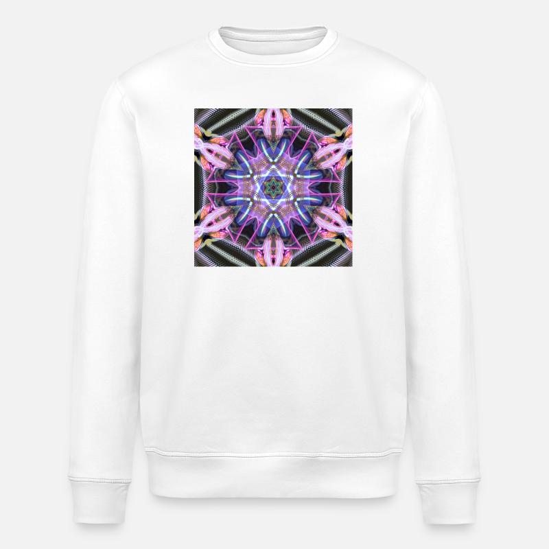 Psychedelische Neon Mandala Muster - Stanley/Stella Unisex Bio-Sweatshirt ROLLER - Weiß