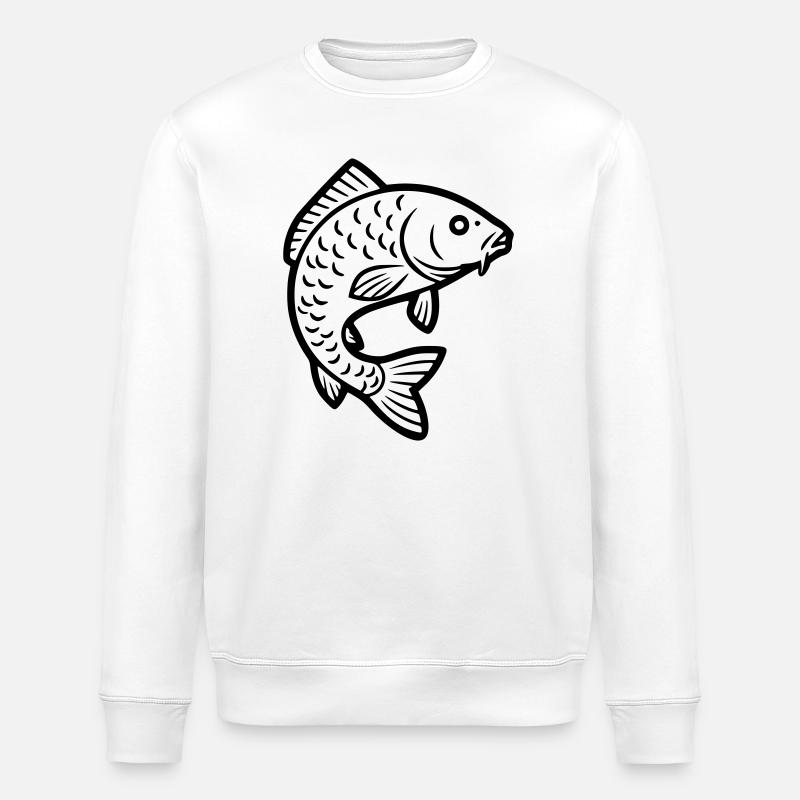 Pêche au poisson sauteur de carpe - Sweat bio ROLLER Stanley/Stella Unisexe - blanc