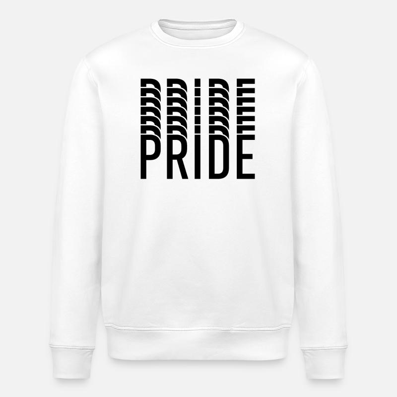 Pride Typography Contrast Pattern - Stanley/Stella ROLLER Unisex Organic Sweatshirt - white