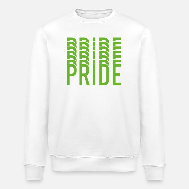 Lime Green Pride Text Design - Stanley/Stella ROLLER Unisex Organic Sweatshirt - white