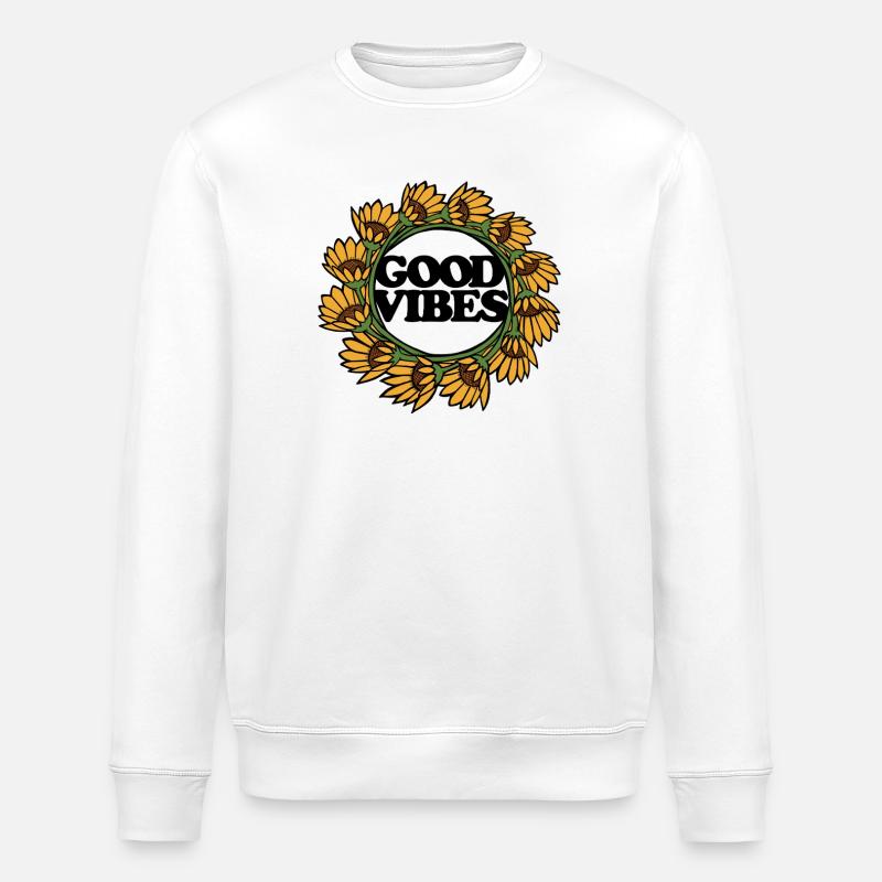 Sonnenblumenkreis-Kranz - Stanley/Stella Unisex Bio-Sweatshirt ROLLER - Weiß