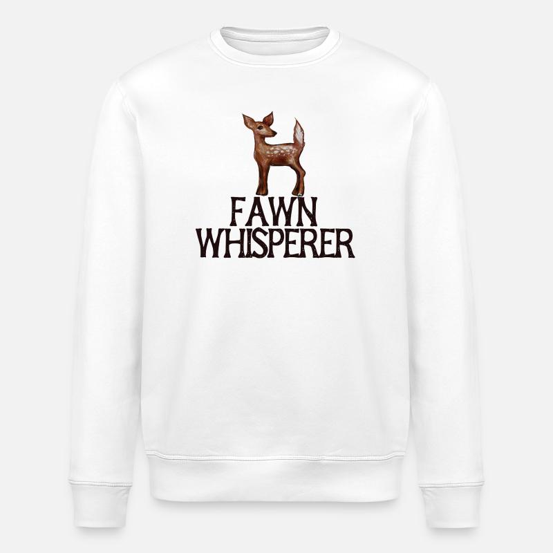 Chuchoteur Faon - Sweat bio ROLLER Stanley/Stella Unisexe - blanc