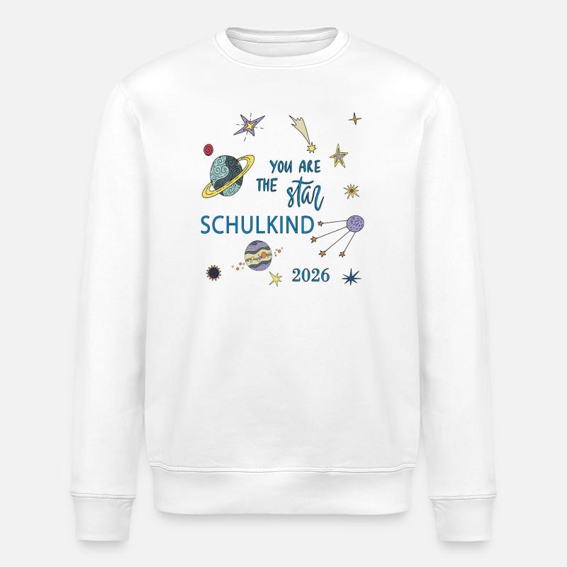 Schulkind 2026 - Stanley/Stella Unisex Bio-Sweatshirt ROLLER - Weiß