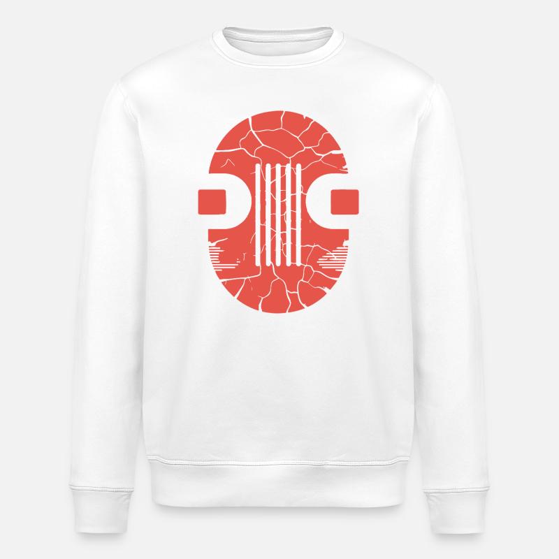 Cracked Orb Glyph - Stanley/Stella ROLLER Unisex Organic Sweatshirt - white