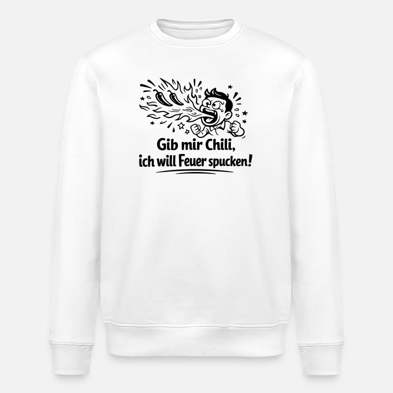 Feuer Spucken Chili Essen - Stanley/Stella Unisex Bio-Sweatshirt ROLLER - Weiß