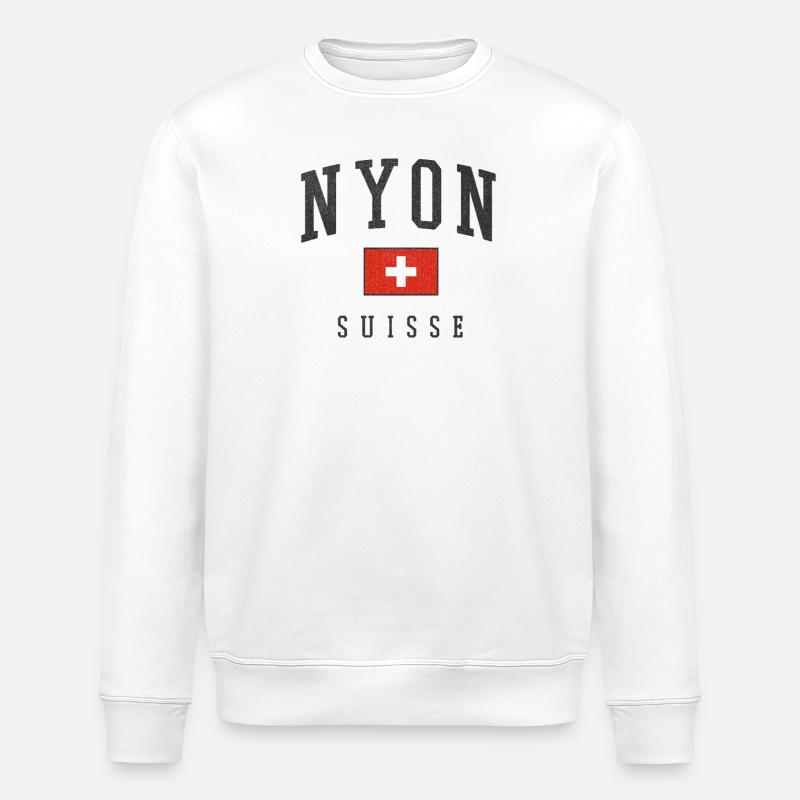 Graphique du drapeau Nyon Suisse - Sweat bio ROLLER Stanley/Stella Unisexe - blanc