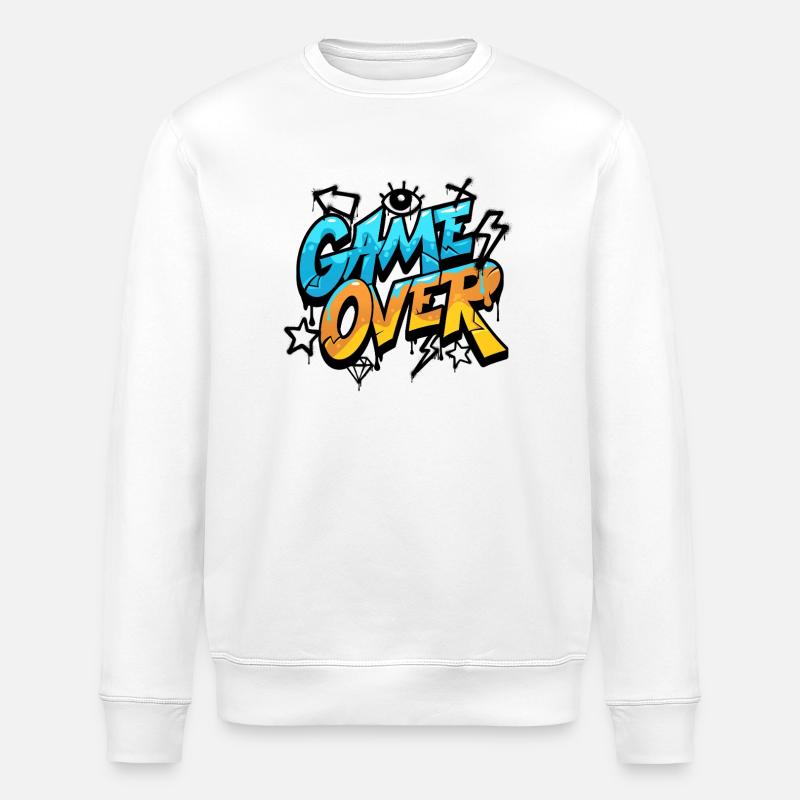 Game Over Graffiti Neon - Stanley/Stella ROLLER Unisex Organic Sweatshirt - white