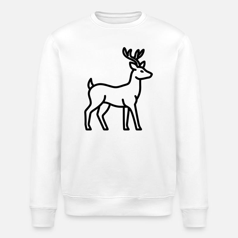 deer - Stanley/Stella ROLLER Unisex Organic Sweatshirt - white