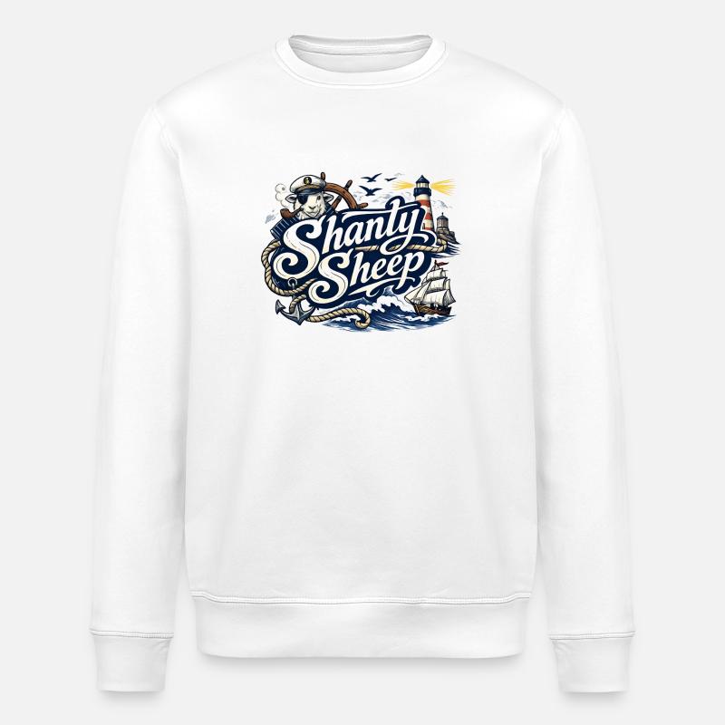 Graphique nautique mouton chandail - Sweat bio ROLLER Stanley/Stella Unisexe - blanc