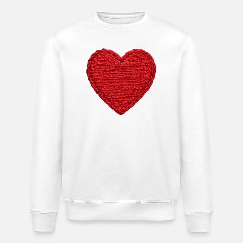 Heart in embroidered look (printed) - Stanley/Stella ROLLER Unisex Organic Sweatshirt - white