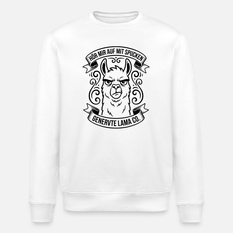 Lama agacé de dire - Sweat bio ROLLER Stanley/Stella Unisexe - blanc