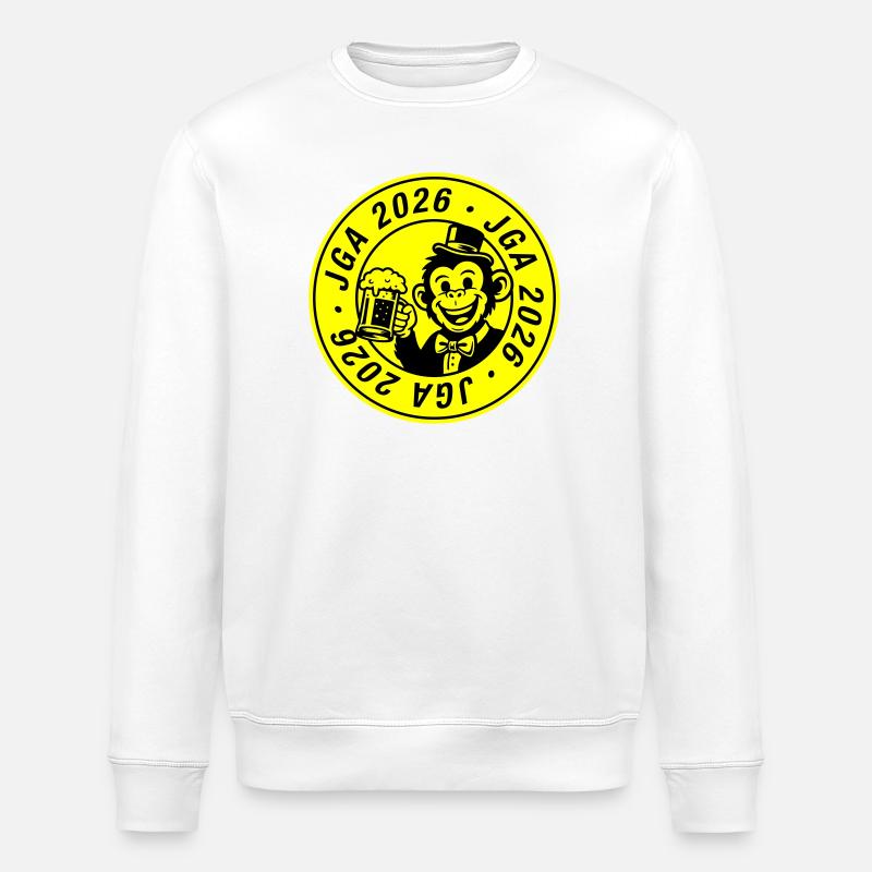 Jga 2026 Marié Singe - Sweat bio ROLLER Stanley/Stella Unisexe - blanc