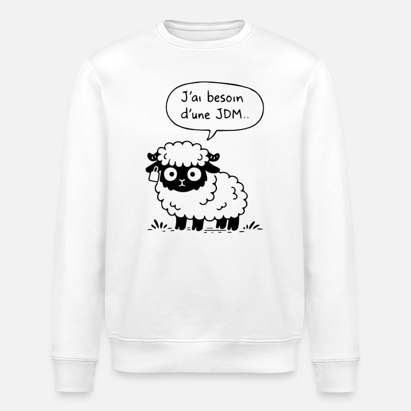 JDM Sheep - Stanley/Stella ROLLER Unisex Organic Sweatshirt - white