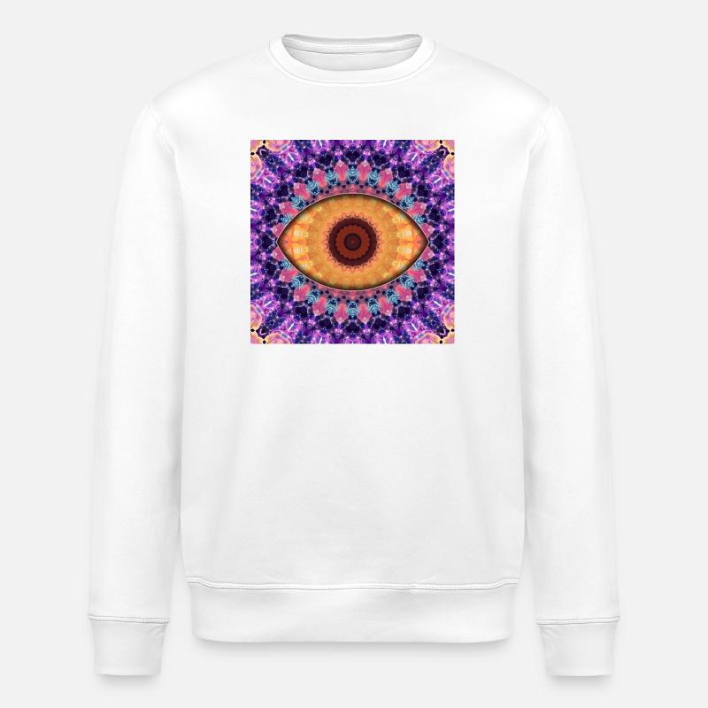 Kaleidoskopisches Augenmandala - Stanley/Stella Unisex Bio-Sweatshirt ROLLER - Weiß