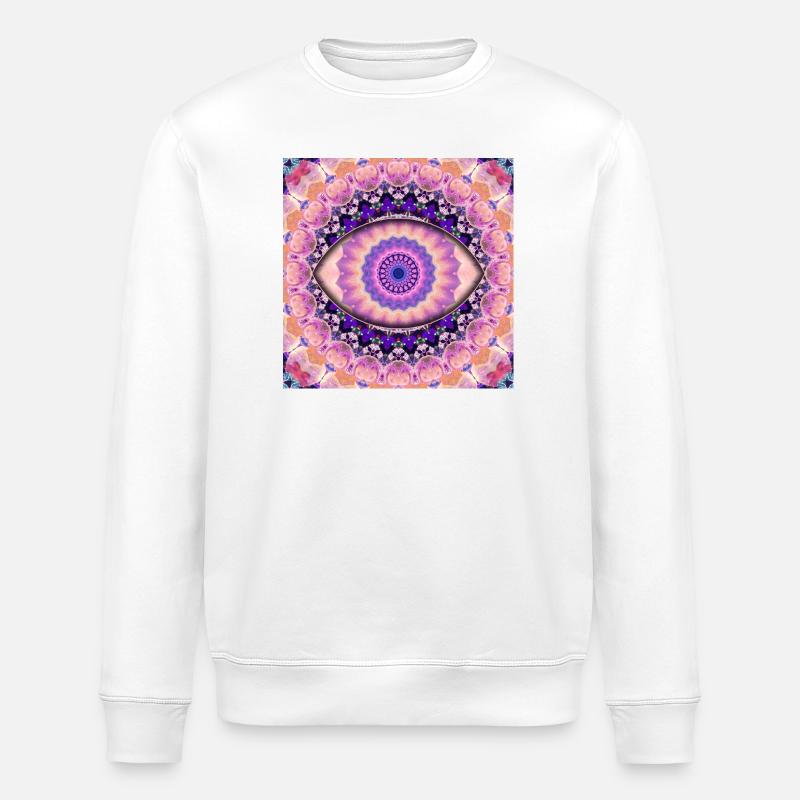 Kaleidoskopisches Augenmandala - Stanley/Stella Unisex Bio-Sweatshirt ROLLER - Weiß
