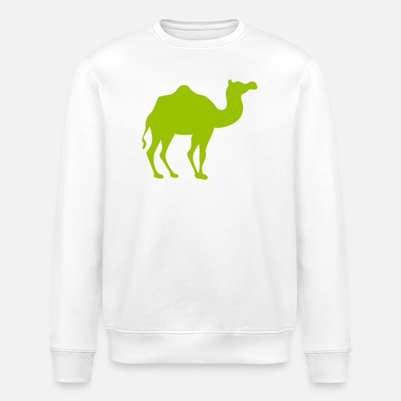 Leuchtendes Kamel Silhouette - Stanley/Stella Unisex Bio-Sweatshirt ROLLER - Weiß