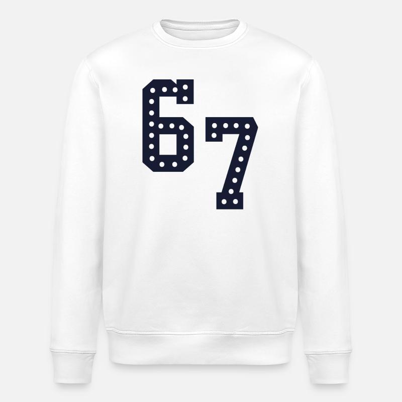 Numéros lumineux 67 - Sweat bio ROLLER Stanley/Stella Unisexe - blanc