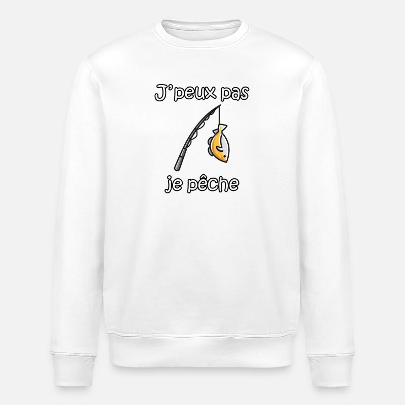 Ich kann nicht fischen – lustiger Fischer-Spruch - Stanley/Stella Unisex Bio-Sweatshirt ROLLER - Weiß