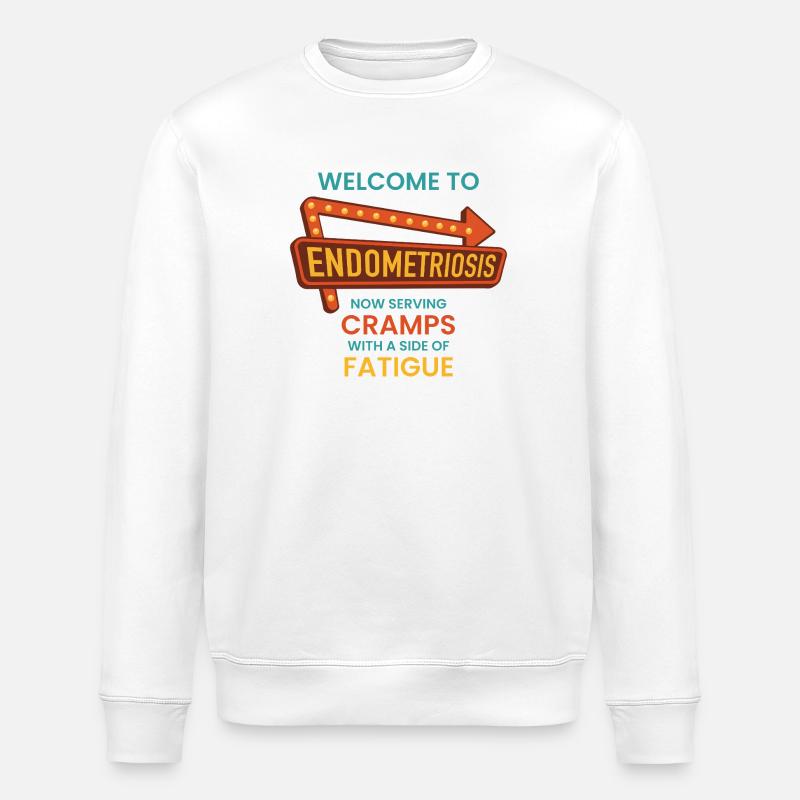 Endometriose-Bewusstsein – Retro-Diner-Schild - Stanley/Stella Unisex Bio-Sweatshirt ROLLER - Weiß