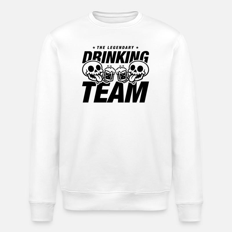Drinking Team Skelett Bier - Stanley/Stella Unisex Bio-Sweatshirt ROLLER - Weiß