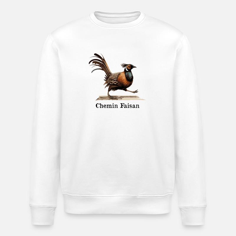 PHEASANT PATH! - Stanley/Stella ROLLER Unisex Organic Sweatshirt - white
