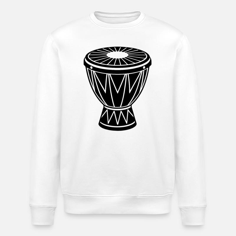 African conga drum - Stanley/Stella ROLLER Unisex Organic Sweatshirt - white