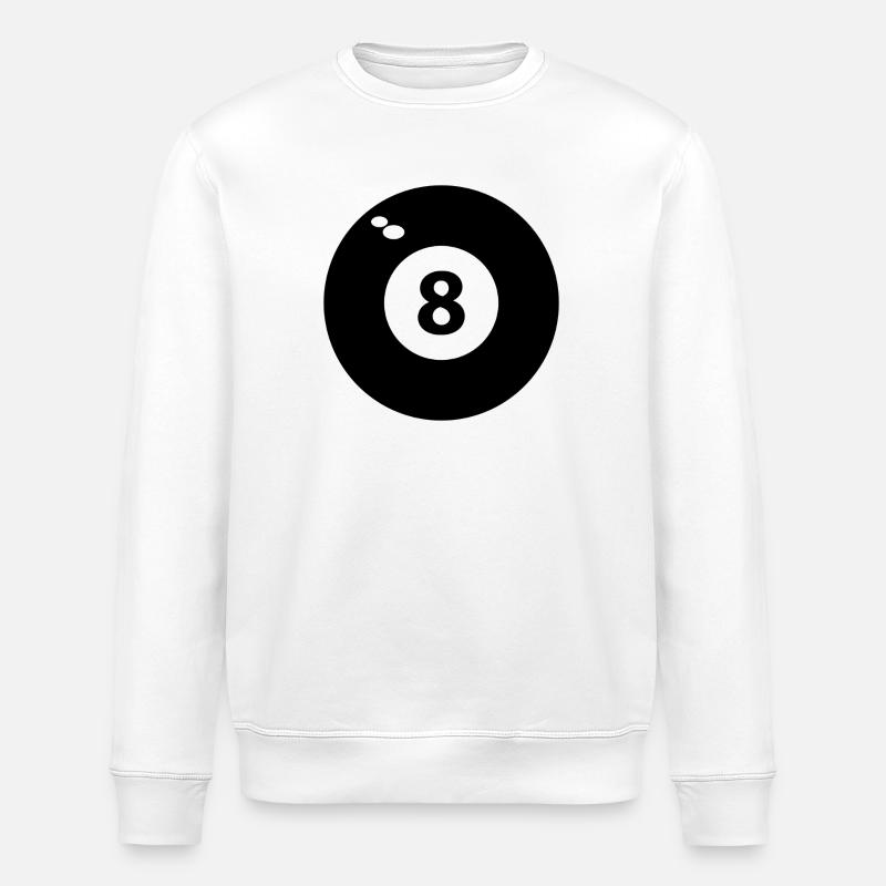 8 schwarze Billards - Stanley/Stella Unisex Bio-Sweatshirt ROLLER - Weiß