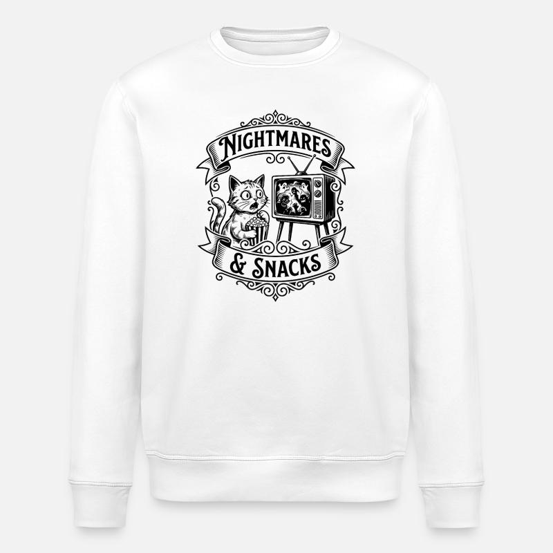 Nightmares & Snacks – Creepy hangovers - Stanley/Stella ROLLER Unisex Organic Sweatshirt - white