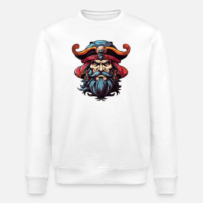 Pirate à la barbe comic - Sweat bio ROLLER Stanley/Stella Unisexe - blanc