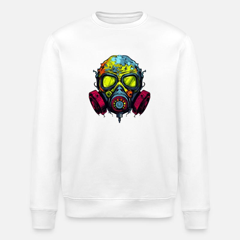 Graffiti sur le masque à gaz - Sweat bio ROLLER Stanley/Stella Unisexe - blanc