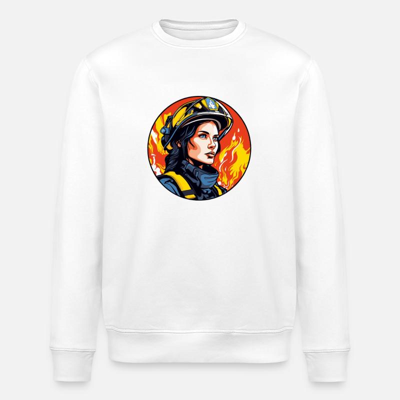 Fire Brigade Firefighter - Stanley/Stella ROLLER Unisex Organic Sweatshirt - white